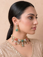 Rhea Choker Necklace Set-Mint Green