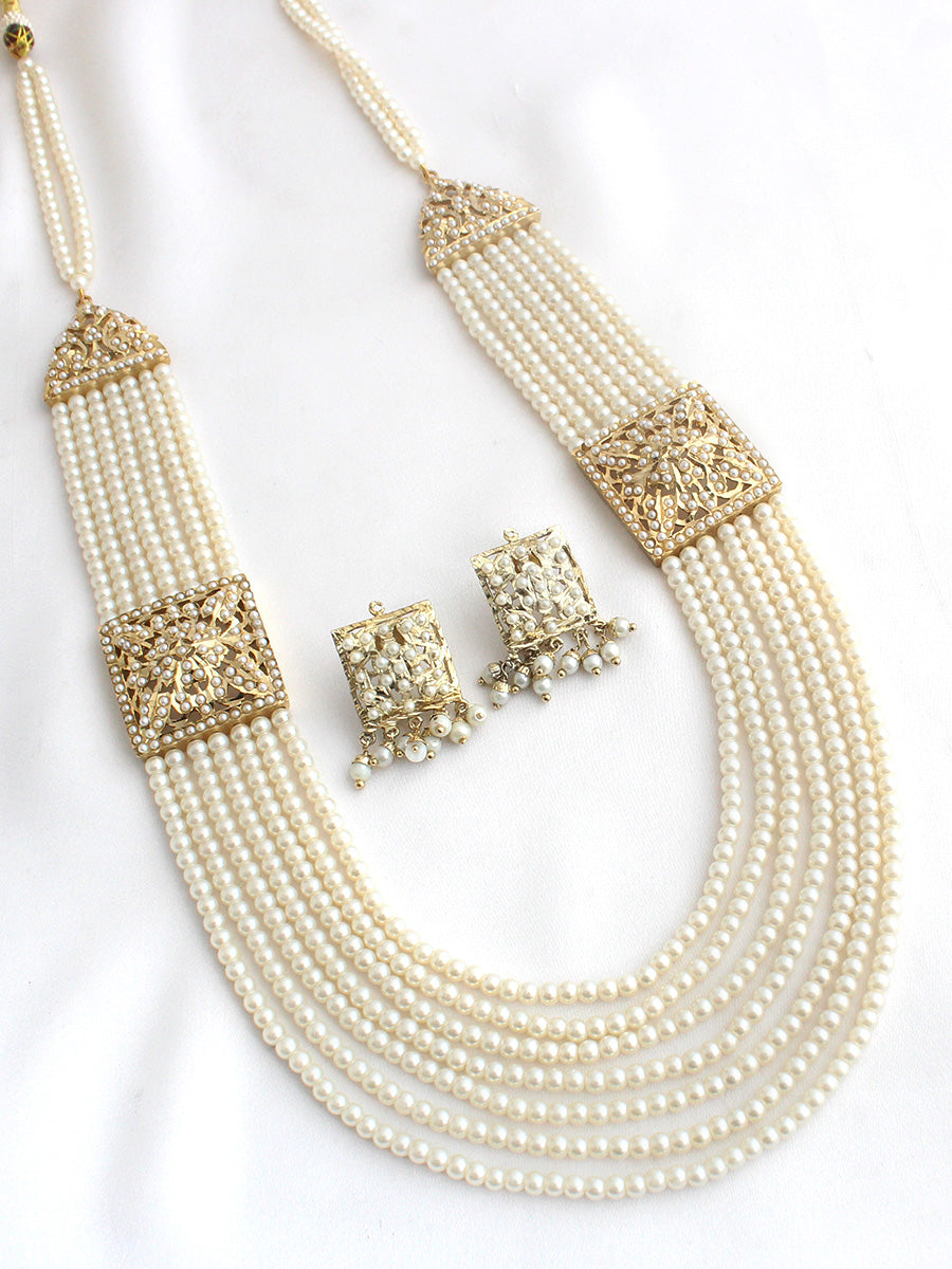 Umrao Necklace Set- Pearl