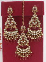 Kangana Earrings & Tikka-Maroon