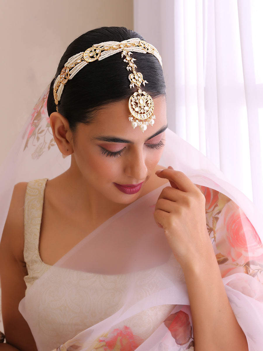 Anshika Sheeshphool Mathapatti Statement Hair Accessories for Indian Outfits