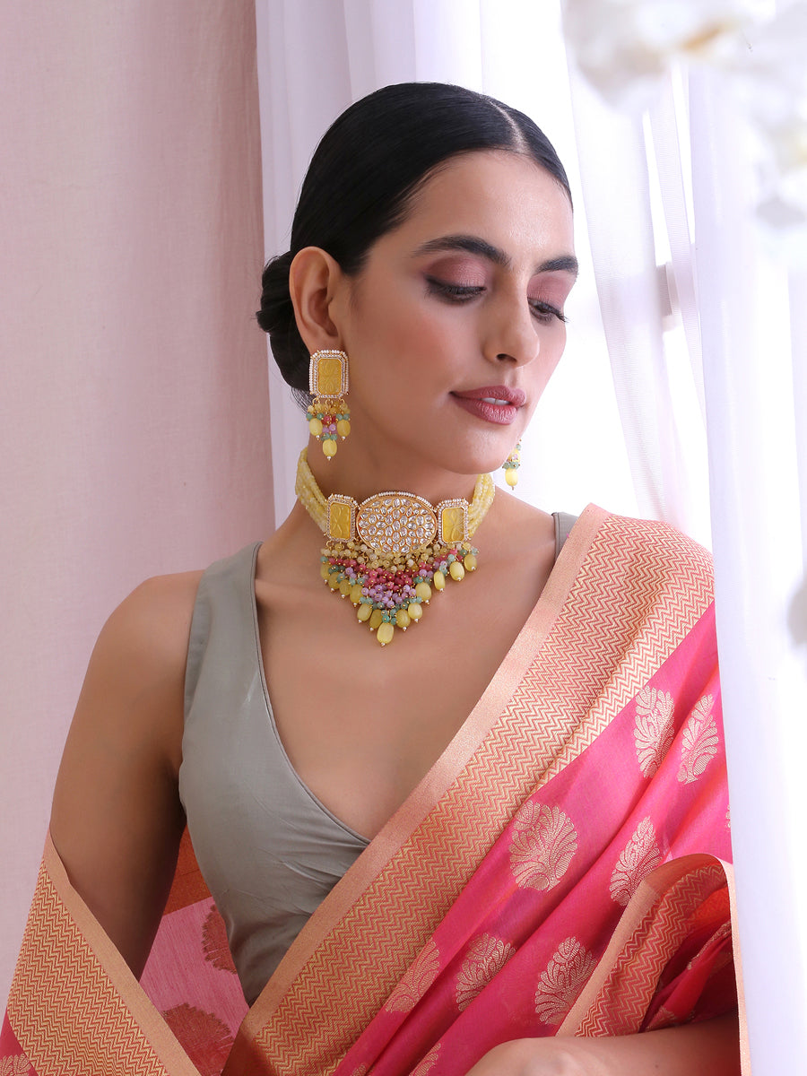 Kayra Necklace Set Polki Necklace Set for Saree Styling Abroad