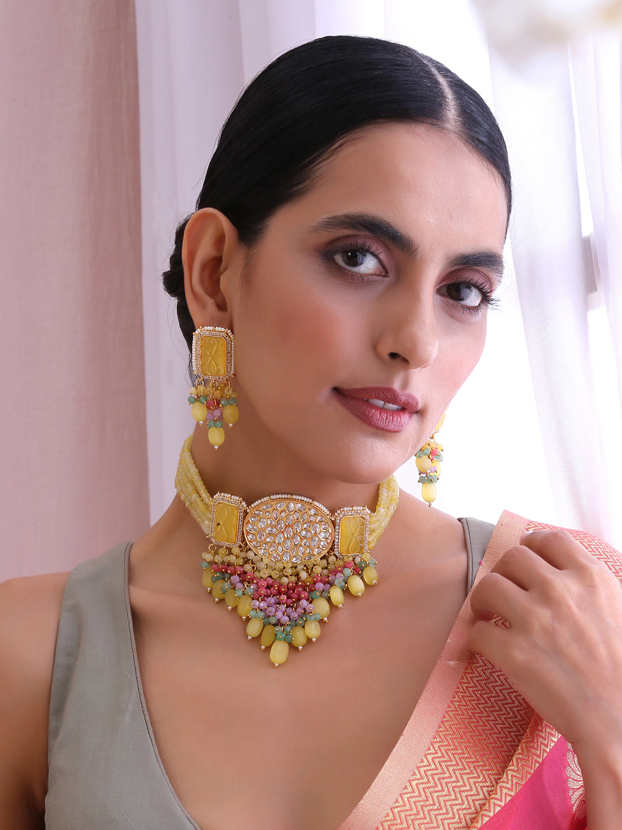 Kayra Necklace Set Polki Necklace Set for Saree Styling Abroad