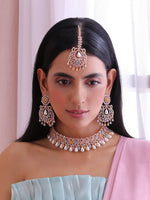Amisha Choker Necklace Set-Multicolor