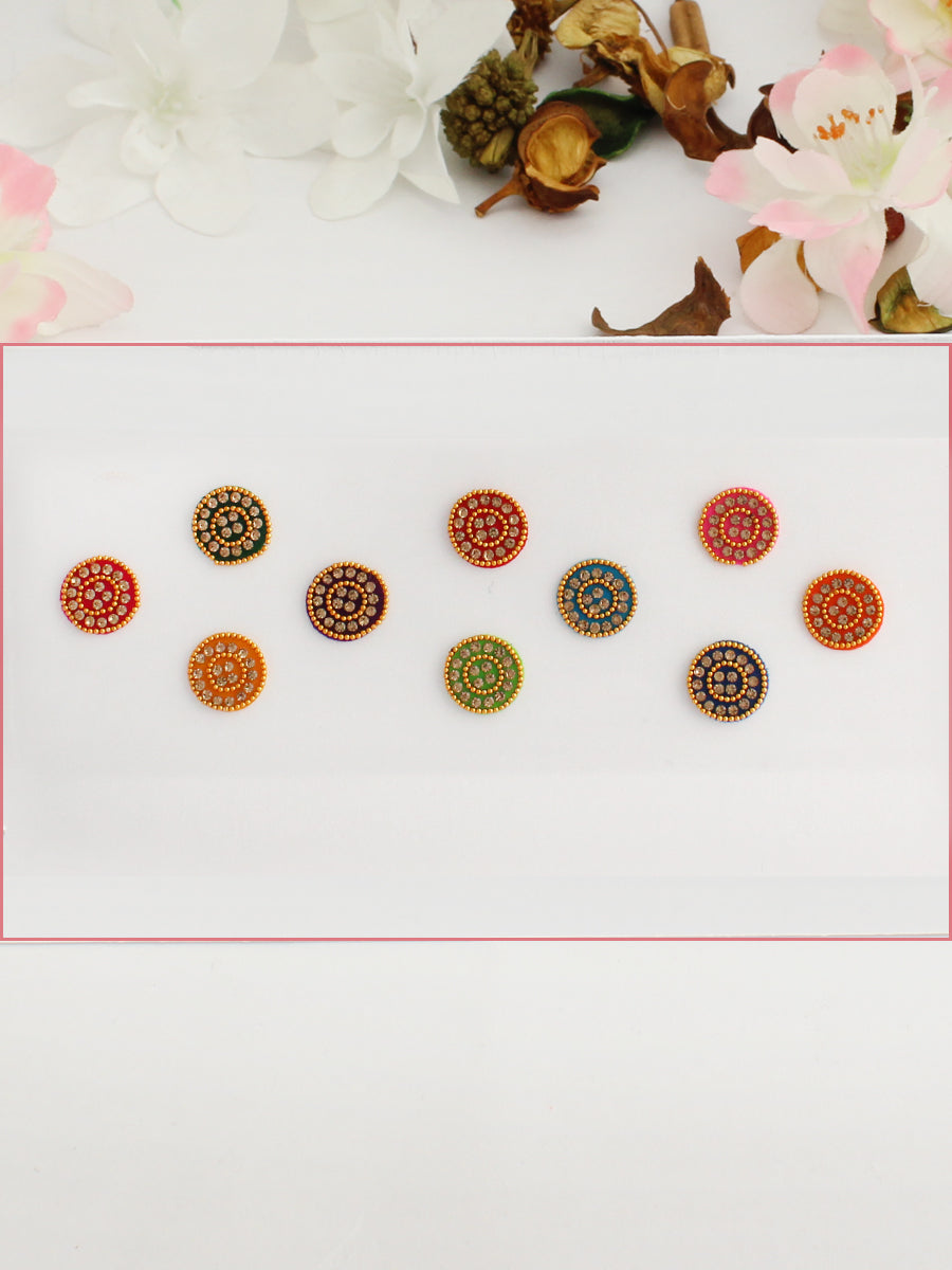 Round shape Multi Color Bindi Card Indian Jewelry USA Bindi Collection