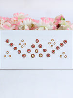 Multi Color Stone Border Bindi Card-Red