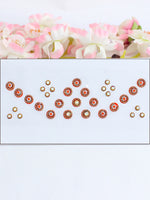 Multi Color Stone Border Bindi Card-Orange