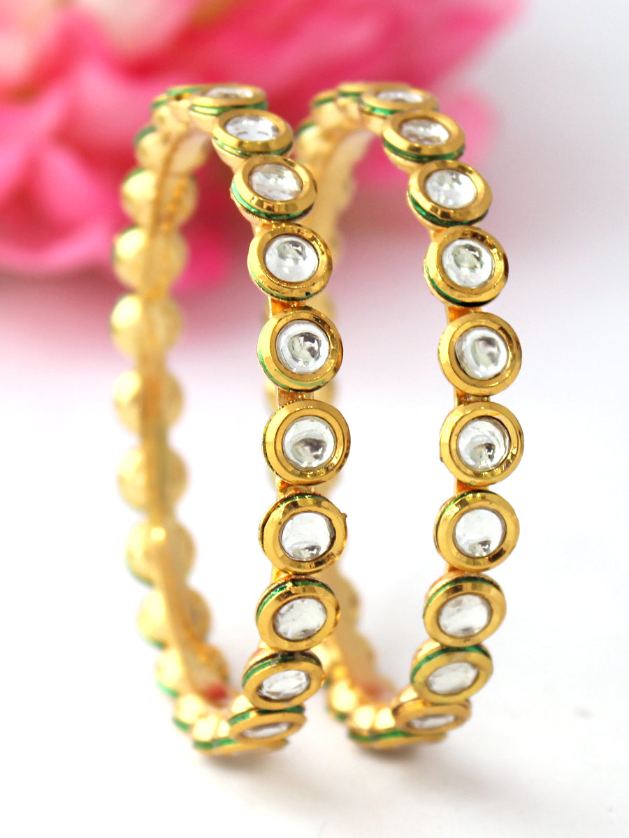 Rushali Bangle Set Kundan Bangles for Mehndi & Wedding Functions