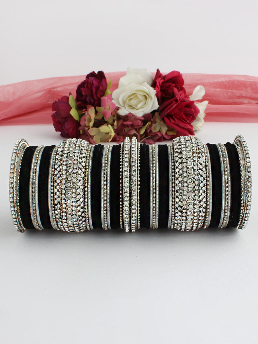 Maryam Bangle Set (Silver) Indian Bangles Set