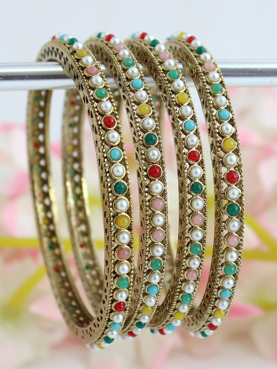 Trisha Pearl Chudi / Bangle Set  Indian Bridal Bangles Set | Ready-to-Ship Worldwide