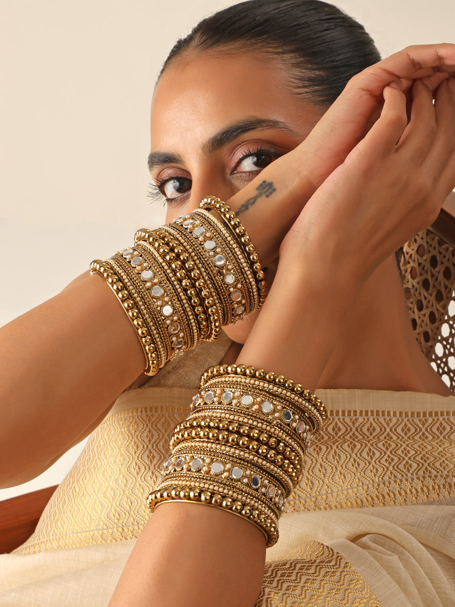 Rayma Mirror Bangle Set / Stack  Indian Party Wear Bangles | Worldwide Delivery