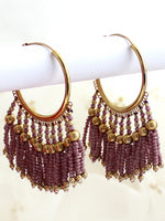 Tania Hoop Earrings-Lavender