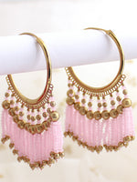 Tania Hoop Earrings-Pastel Pink