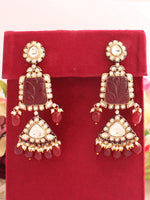 Mrigna Earrings-Maroon