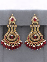 Shifa Earrings-Maroon
