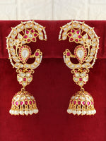 Sanskriti Kaanphool Earrings-Hot Pink