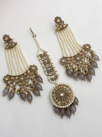 Ankita Earrings & Tikka-Grey
