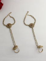 Jiya Hand Harness / Bracelet-Maroon