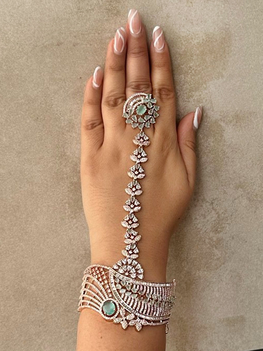 Amisha Hand Harness / Bracelet - Mint Green