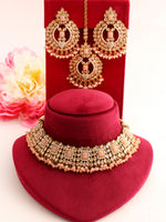 Ramsha Necklace Set-Peach