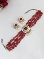 Mauli Necklace Set-Maroon