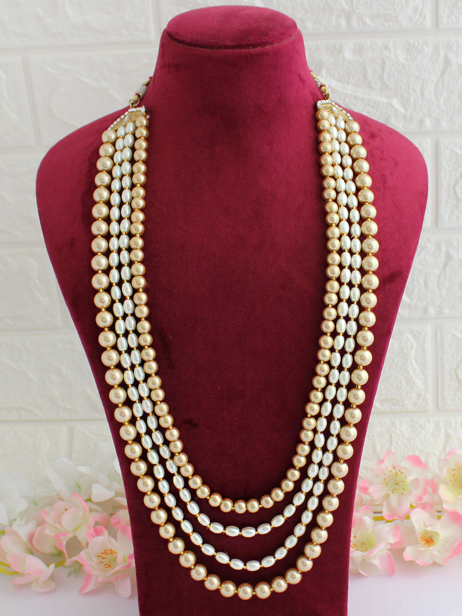 Harshit Groom Necklace - Pearl 