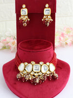 Sajida Necklace Set-Maroon