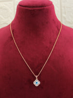 Clover Evil Eye Pendant Chain / Necklace-Rose Gold