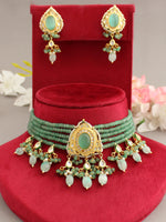 Gunjan Necklace Set-Mint Green