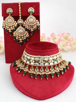 Hania Choker Necklace Set-Green