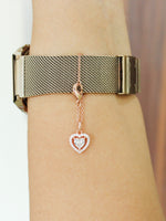 Heart Watch Charm-Rose Gold